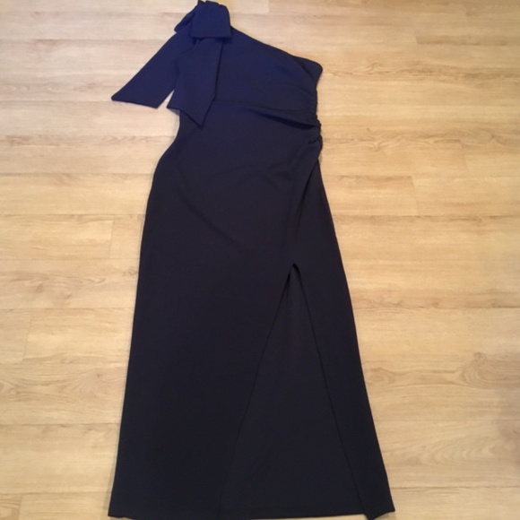 Women's One Shoulder Long Formal Sleeveless Ruched Bodycon Dress - Picture 7 of 9